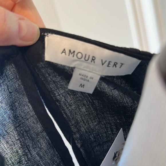 Amour Vert Black Detailed Tank Top, Medium, NWT - Picture 8 of 10